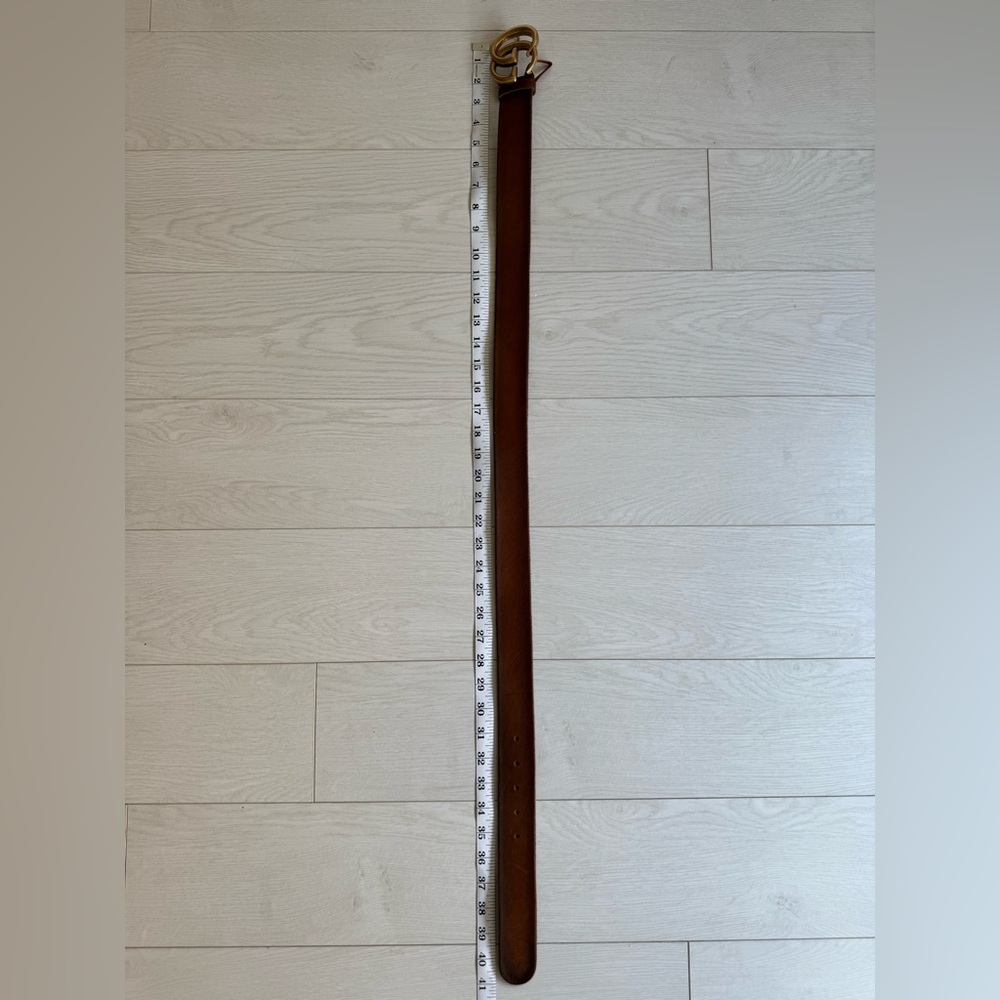Gucci GG Marmont Brown Leather Wide Belt Size 85 - Picture 7 of 8